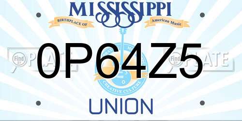 0P64Z5 Mississippi License Plate
