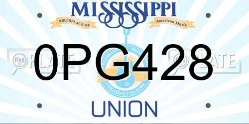 0PG428 Mississippi License Plate