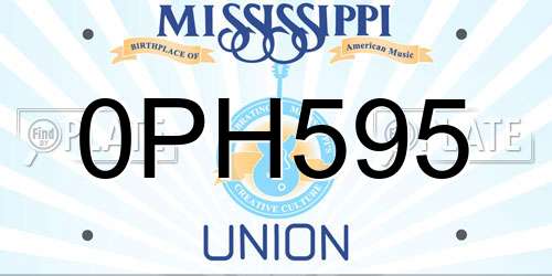 0PH595 Mississippi License Plate