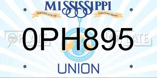 0PH895 Mississippi License Plate