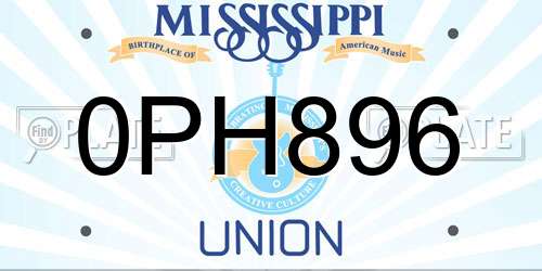 0PH896 Mississippi License Plate