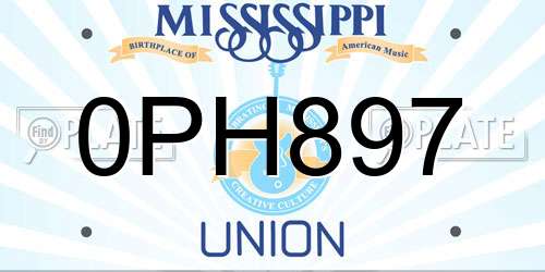 0PH897 Mississippi License Plate