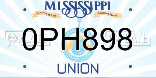 0PH898 Mississippi License Plate