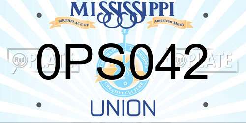 0PS042 Mississippi License Plate