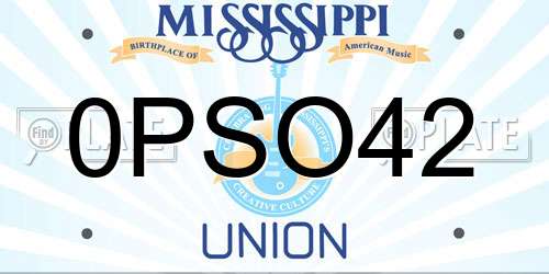 0PSO42 Mississippi License Plate