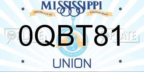 0QBT81 Mississippi License Plate