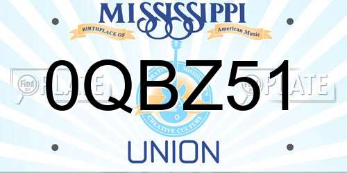 0QBZ51 Mississippi License Plate