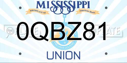 0QBZ81 Mississippi License Plate