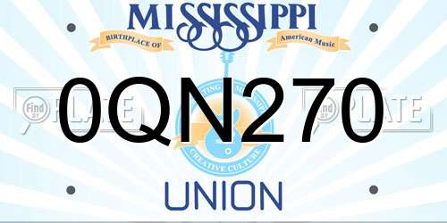 0QN270 Mississippi License Plate