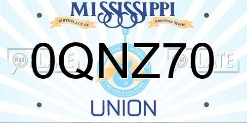 0QNZ70 Mississippi License Plate