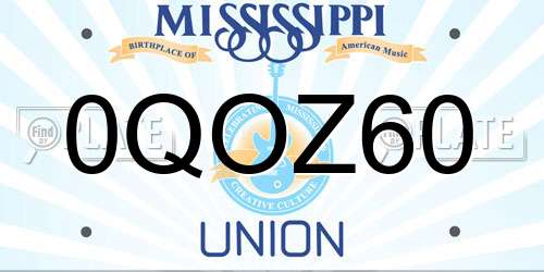 0QOZ60 Mississippi License Plate