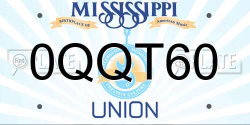 0QQT60 Mississippi License Plate