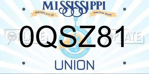 0QSZ81 Mississippi License Plate