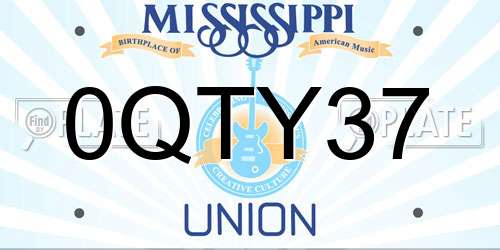 0QTY37 Mississippi License Plate
