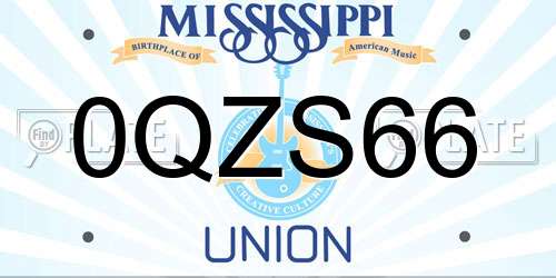 0QZS66 Mississippi License Plate
