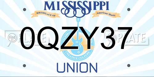 0QZY37 Mississippi License Plate