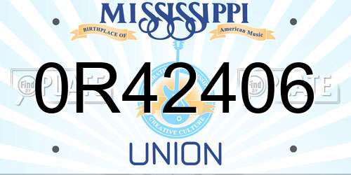 0R42406 Mississippi License Plate
