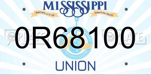 0R68100 Mississippi License Plate