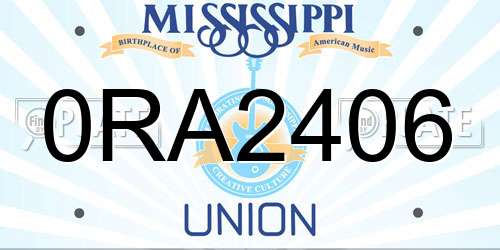 0RA2406 Mississippi License Plate