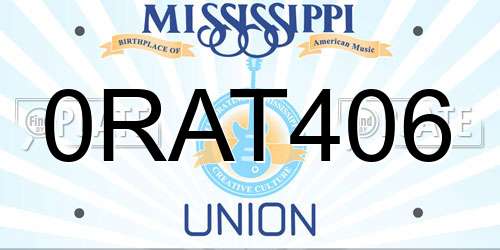 0RAT406 Mississippi License Plate