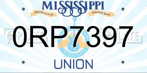 0RP7397 Mississippi License Plate