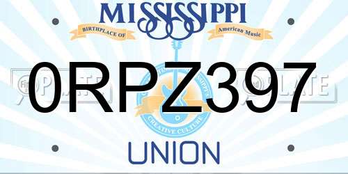 0RPZ397 Mississippi License Plate
