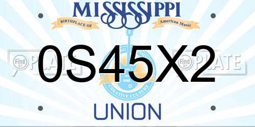 0S45X2 Mississippi License Plate