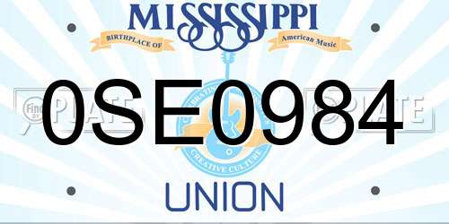 0SE0984 Mississippi License Plate