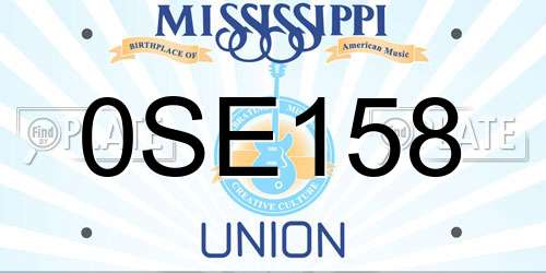 0SE158 Mississippi License Plate