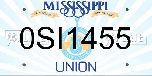 0SI1455 Mississippi License Plate