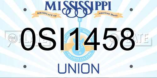 0SI1458 Mississippi License Plate