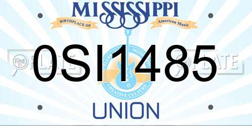 0SI1485 Mississippi License Plate