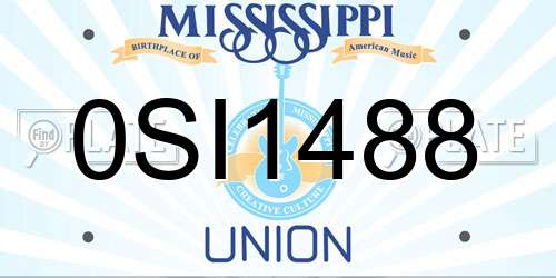 0SI1488 Mississippi License Plate