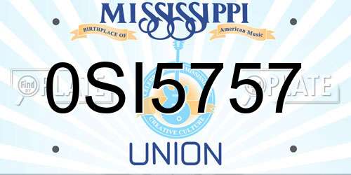 0SI5757 Mississippi License Plate