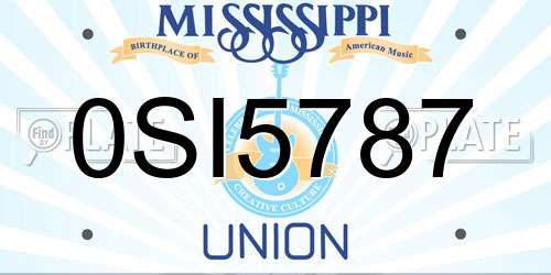0SI5787 Mississippi License Plate