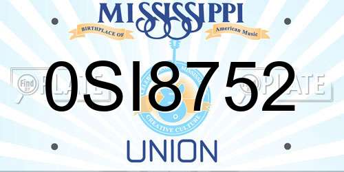 0SI8752 Mississippi License Plate