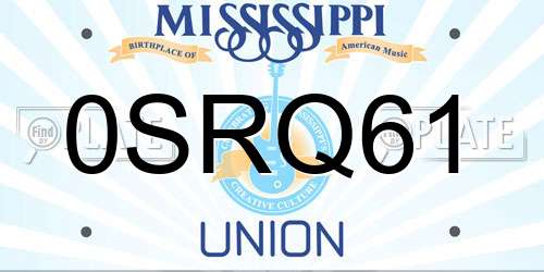 0SRQ61 Mississippi License Plate