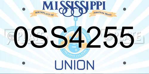 0SS4255 Mississippi License Plate