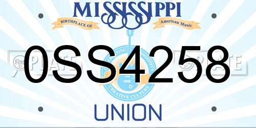 0SS4258 Mississippi License Plate