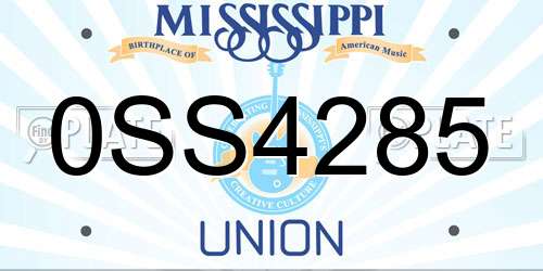 0SS4285 Mississippi License Plate