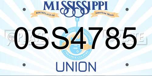 0SS4785 Mississippi License Plate