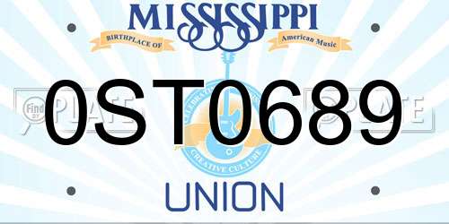0ST0689 Mississippi License Plate