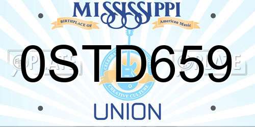 0STD659 Mississippi License Plate