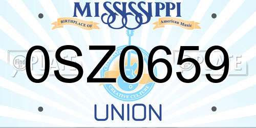 0SZ0659 Mississippi License Plate