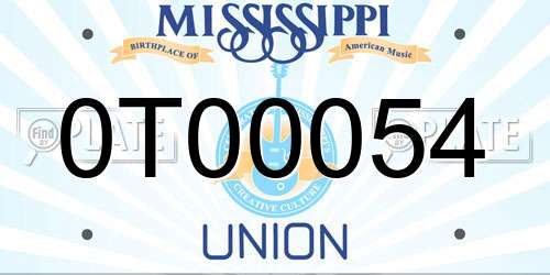 0T00054 Mississippi License Plate