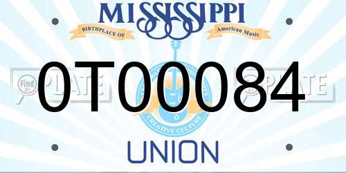 0T00084 Mississippi License Plate