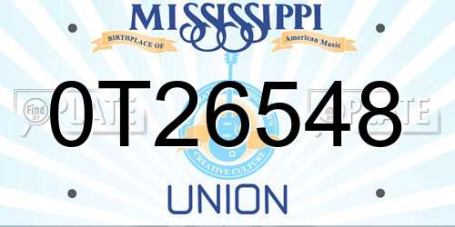 0T26548 Mississippi License Plate