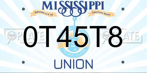 0T45T8 Mississippi License Plate