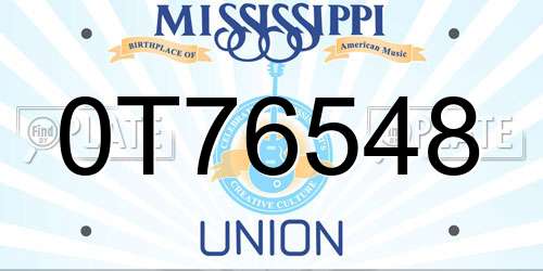0T76548 Mississippi License Plate
