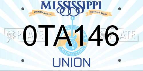 0TA146 Mississippi License Plate